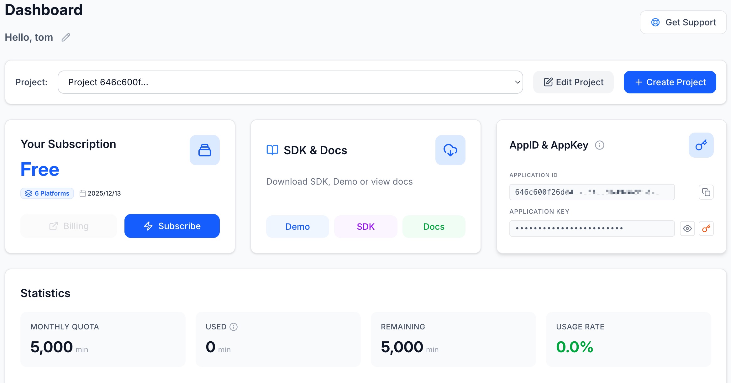 控制台订阅信息